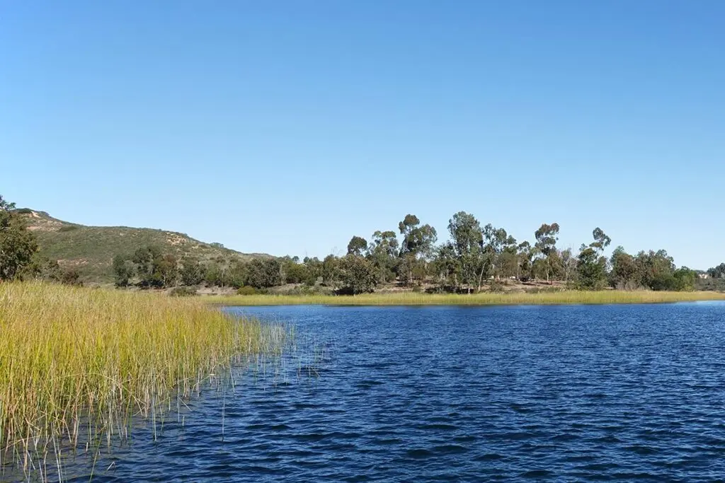 open water near a mountain