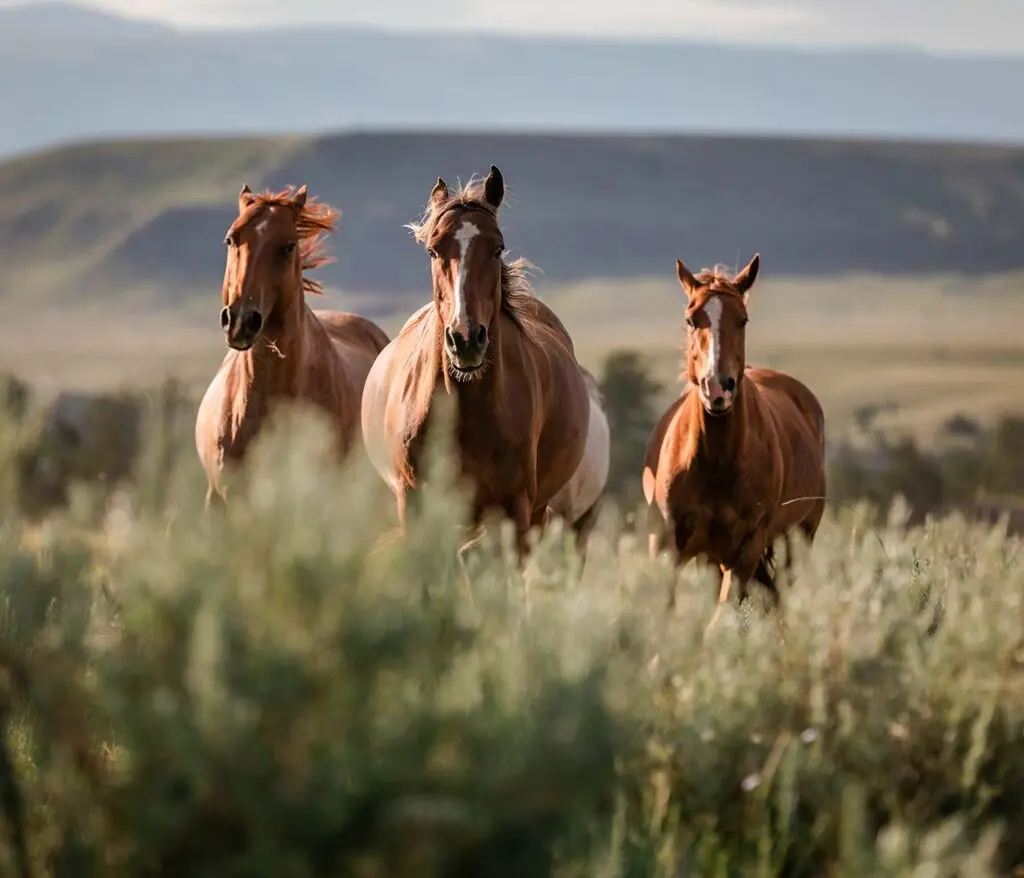 Horses Running in the Field