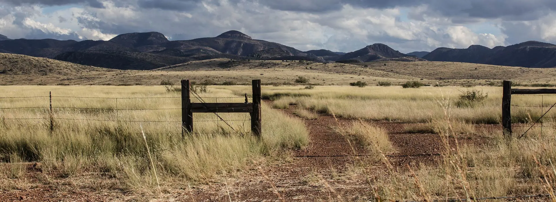 Landscape of a mountain ranch
